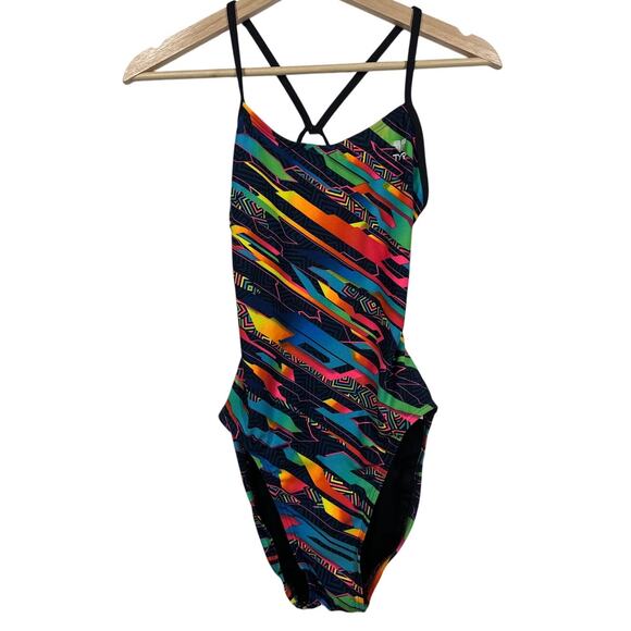 TYR Women's Ardent Diamondfit One Piece Performance Swimsuit Neon Colors Size 32 - Picture 1 of 9